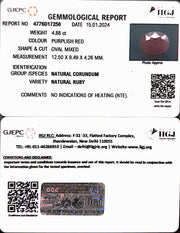 4.88/CT Natural new Burma Ruby with Govt. Lab Certificate (2331)